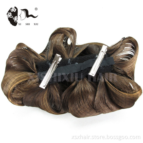 fashion style black synthetic fake hair bun extension